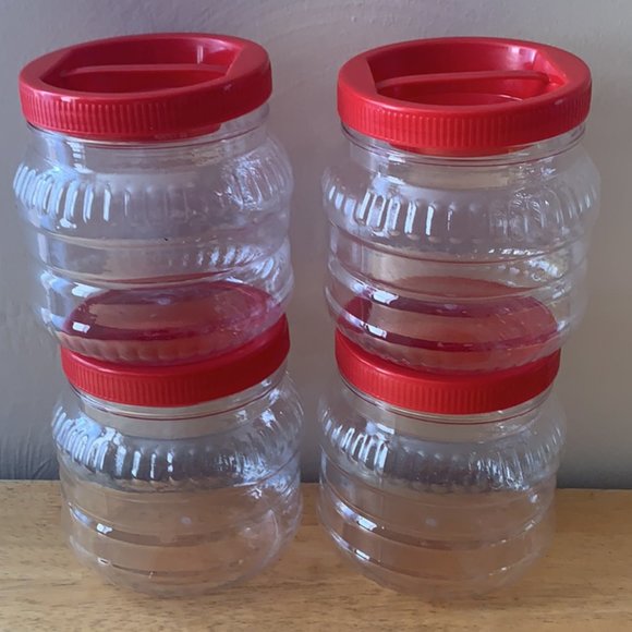 32oz Large Clear Plastic Storage Jars With Handle - Picture 5 of 6